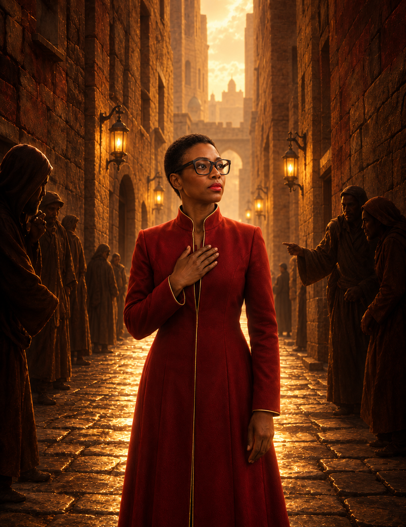 Personalized wordless portrait of Dr. Sherry-Ann Brown surrounded by the light of divine presence and protection