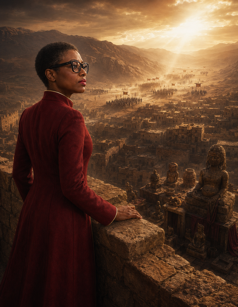 Personalized wordless portrait of Dr. Sherry-Ann Brown receiving the moral meaning of the northern warning