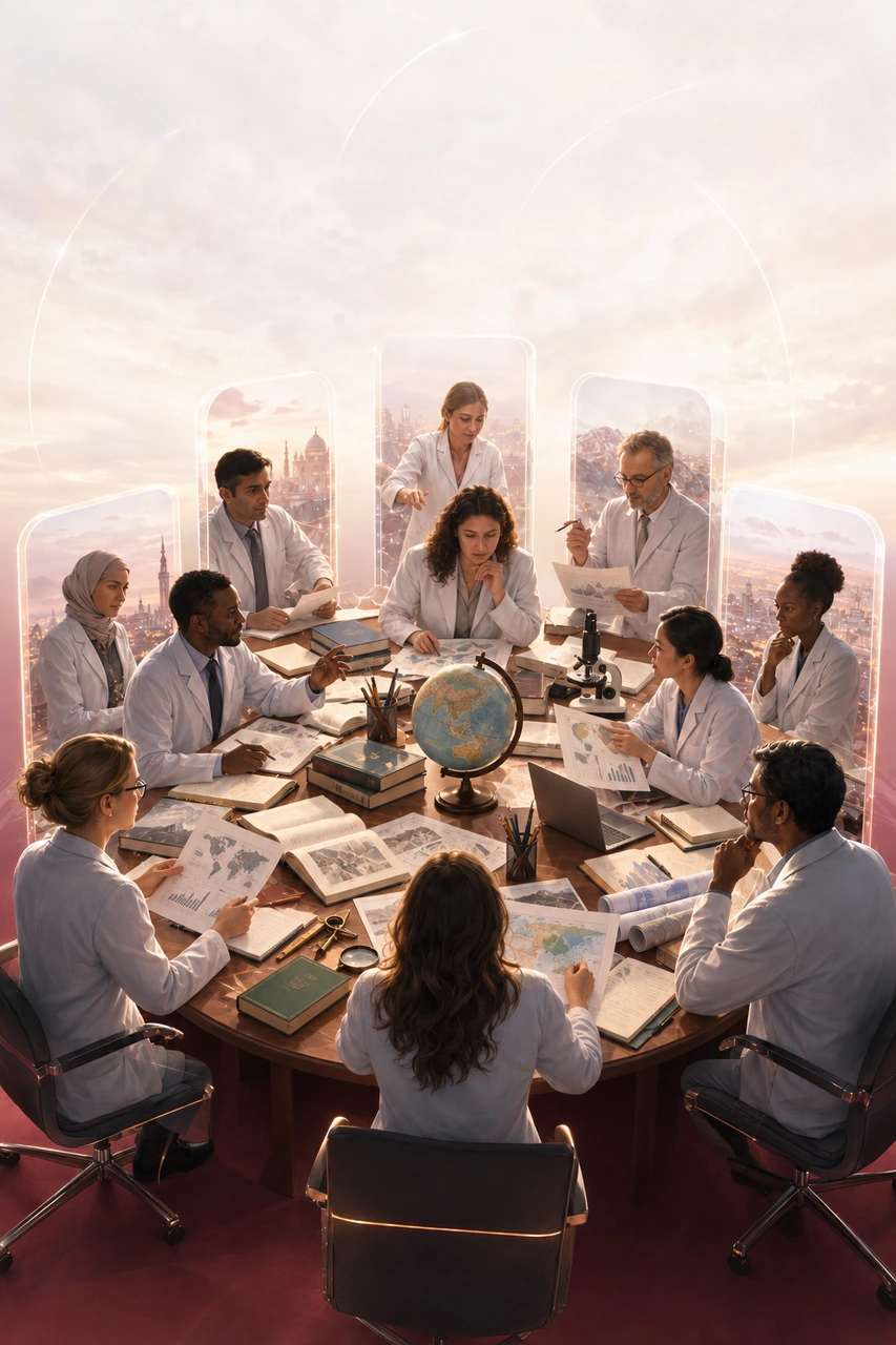 A shared table turns geographic distance into scholarly reach.