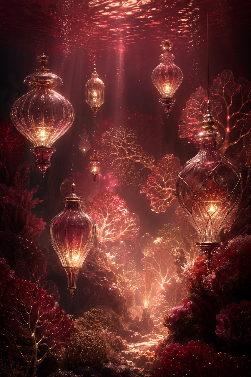 Independent lights reveal a shared landscape beneath the surface.